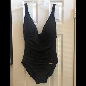 NWT BLACK DKNY SZ 14  SWIMSUIT